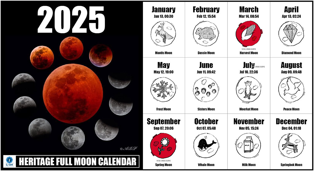 2025 SA Heritage Full Moon Calendar CfAH T 